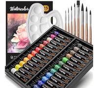 Nicpro 60 PCS Watercolour Paint Set for Adults, Beginner & Artists, 24 Tubes Water Color Paint Kit with 25 Watercolor Paper, 8 Squirrel Paint Brushes, Palettes, Color Wheel, Art Painting Supplies