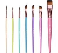 Nicpro 7pcs Face Paint Brush Set, Aesthetic Pastel Artist Paintbrushes for Body Face Painting, Acrylic Watercolour Oil Gouache, Professional Paint Brushes for Halloween Cosplay Party Makeup Kit