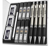 Nicpro Art Mechanical Pencil Set in Case, 4 PCS Metal Drafting Pencil 0.5 mm & 0.7 mm, Lead Pencil with 6 Tube HB Lead Refills, 3 Erasers, 9 PCS Eraser Refills for Artist Writing, Drawing, Sketching