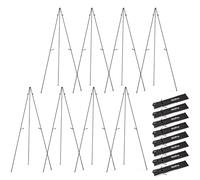 Nicpro Black Easel Stand for Sign, 8 Pack 63" Metal Portable Adjustable Collapsible Easels for Display, Painting, Poster, Wedding Sign with Carry Bag