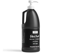 Nicpro Black Fabric Paint with Pump, 33.8 fl oz (1000 ml) Large Fabric Paint for Clothes Permanent, Rich Pigment Non-Toxic Soft Clothing Paint for DIY T-shirts Jeans Crafts, Refresh Furniture