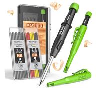 Nicpro Carpenter Pencil with Sharpener, CP3000 Carpenter Mechanical Pencils with 19 Refill, Deep Hole Marker for Construction, Heavy Duty Construction Pencil, Woodworking Tool for Architect Marking
