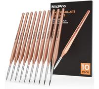Nicpro Detail Paint Brushes 10 PCS Aesthetic Fine Tip Professional Miniature Painting Artist Brush Set for Micro Detailing Acrylic Watercolour Oil Craft Models Rock Army Paint by Number for Adult