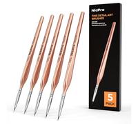 Nicpro Detail Paint Brushes 5 PCS Aesthetic Extreme Fine Tip 10/0 Professional Miniature Painting Artist Brush Set for Micro Watercolour Oil Acrylic Craft Models Rock Army Paint by Number for Adult