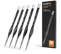 Nicpro Detail Paint Brushes 5 PCS Extra Fine Tip 000 Professional Miniature Painting Artist Set Round 3/0 for Micro Watercolour Oil Acrylic Craft Models Rock Army Paint by Number for Adult, Black