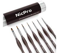 Nicpro Fine Detail Paint Brushes, 7PCS Miniature Paint Brushes Model Paint Brush Set for Artists, Acrylic, Oil, Watercolour & Paint by Number, Figurine, Model, Craft - with Holder