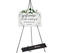 Nicpro Folding Easel for Display, 63 Inch Metal Floor Easel Stand Tripod Black Portable for Artist Poster Wedding with Carry Bag