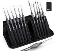 Nicpro Kolinsky Sable Miniature Paint Brushes, 11PCS Fine Detail Paint Brushes for Acrylic Watercolour, Models, Small Fine Detail Paint Brush Set for Mini Paints - Thin Artist Kit with Nylon Holder