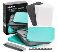 Nicpro Stay Wet Palette for Acrylic Miniature Painting Kit, Paint Tray Palettes with 100PCS Pallet Paper, 4PCS Sponge, Brush Holder Paint Mixing Storage for Model Paint, DIY Craft Class