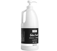 Nicpro White Fabric Paint with Pump, 33.8 fl oz (1000 ml) Large Fabric Paint for Clothes Permanent, Rich Pigment Non-Toxic Soft Clothing Paint for DIY T-shirts Jeans Crafts, Refresh Furniture
