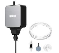 NICREW Aquarium Air Pump, Nano Silent Mini Oxygen Pump with Check Valve, Ultra Quiet <33 dB Accessories for Nano Fish Tanks