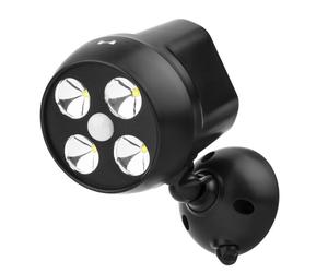 NICREW Battery Powered Outdoor LED Security Light 1 Pack, PIR Motion Sensor Spotlight, Weatherproof Outdoor Wall Light for Gardon Walkways, 600 Lumen