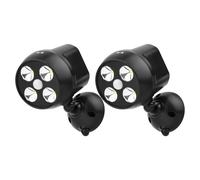 NICREW Battery Powered Outdoor LED Security Light 2-Pack, PIR Motion Sensor Spotlight, Weatherproof Outdoor Wall Light for Gardon Walkways