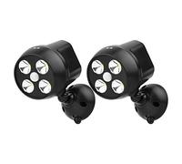 NICREW Battery Powered Outdoor Security Lights, 2 Pack, PIR Motion Sensor | Cover 2 Outdoor Areas at Once, 120° Detection Angle, Up to 5 m Range, No-Wiring Installation, 20-Second Auto Shut-Off