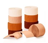NICROHOME Weddings Party Decorations, 8 Rolls Rust Orange Brown Crepe Paper Streamers for Rustic Wedding, Retro Party, Thanksgiving Decorations,82Ft Long