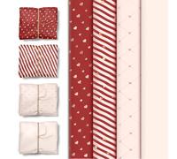 Nicrolandee 24 Sheets Valentine's Day Wrapping Paper, Pink and Red Heart Dots Tissue Paper Wrapping Paper for Birthday, Mother's Day, Father's Day, Packaging