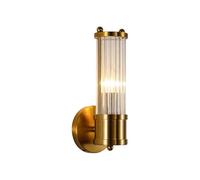 NICRX 1-Light Brass Gold Crystal Wall Sconce, Crystal Glass Wall Lamp with Gold Base (1-Light)