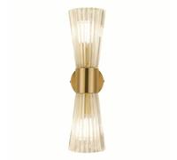 NICRX 400mm Brass Gold Crystal Wall Sconce Light Crystal Glass & Gold Base Wall Lamp Wall Mount Light