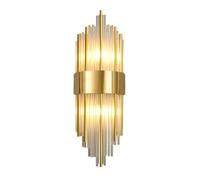 NICRX E14 Crystal Wall Lights Golden Base Wall Sconces Lamp,Modern Wall Lamp Fixtures,Indoor Crystal Wall Light for Bedroom,Living Room(45cm)
