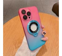 NICRX Luxury Gradient Bracket Case for iPhone 12 13 14 Pro Max 14 Plus Magnetic Charging Stand Cover,Pink Blue,for iPhone 12 Pro