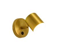 NICRX Modern Brass Wall Light with Switch-Rotatable Bedside Lamp,Adjustable LED Sconce with 3 Color Temperatures,Indoor Wall Lamp for Bedroom,Living Room,Hallway,Hotel Use (A)