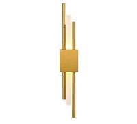 NICRX Modern Gold LED Wall Light,Vertical Geometric Metal Wall Sconce with Acrylic Diffuser,Minimalist Indoor Wall Lamp for Bedroom,Living Room,Hallway,Hotel- 8W,3-Color Temperature,48cm (Gold-Left)