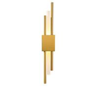 NICRX Modern Gold LED Wall Light,Vertical Geometric Metal Wall Sconce with Acrylic Diffuser,Minimalist Indoor Wall Lamp for Bedroom,Living Room,Hallway,Hotel- 8W,3-Color Temperature,48cm (Gold-Right)