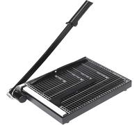 Nictemaw A4 Professional Guillotine Paper Trimmer Cuts Up to 12 Sheets - Secure Blade for Office, School, Creative Projects (Black)