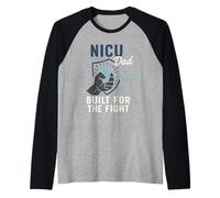 NICU Dad Preemie Father Tiny But Mighty Neonatal Care Fight Raglan Baseball Tee