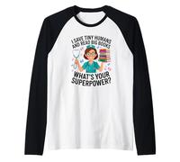 Nicu Nurse Saves Tiny Humans Reads Big Books Book Lover Raglan Baseball Tee