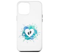 NicU Nurse Stethoscope Heart Baby Footprints Watercolor Case for iPhone 12 Pro Max