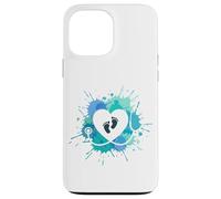 NicU Nurse Stethoscope Heart Baby Footprints Watercolor Case for iPhone 13 Pro Max