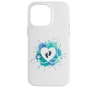 NicU Nurse Stethoscope Heart Baby Footprints Watercolor Case for iPhone 14 Pro Max