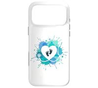 NicU Nurse Stethoscope Heart Baby Footprints Watercolor Case for iPhone 17 Pro Max
