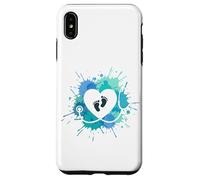 NicU Nurse Stethoscope Heart Baby Footprints Watercolor Case for iPhone XS Max