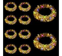 niCWhite 10pcs Light Up Headband LED Gold Tinsel Headbands Crowns for Women