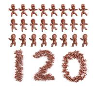 niCWhite 120pcs Mini Plastic Babies Age 3+, Tiny Plastic Babies Figurines Small Baby King Cake Babies for Baby Shower, Ice Cube My Water Broke Games, Party Decorations, Brown-Colored