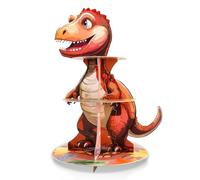 niCWhite Dinosaur Cupcake Stand, 3 Tire Dino Themed Cupcake Holder Stand Cardboard Dessert Tower Cup Cake Display Stand Tiered Tray for Kids Dinosaur Jungle Birthday Party Decorations (1pcs)