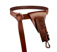niCWhite Medieval Renaissance Belt with Sword Holster Dagger Frog Brown