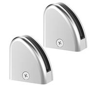 Nidda - Toughened Clear Glass Decking Panel Rack Railing Infill Stairparts Easy Fit for Stair, Landing Or Balcony, Glaze Glass Staircase and Chrome Clamps. (2 PCS Clamps.)