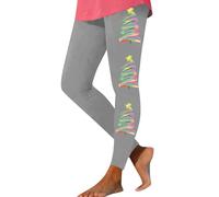 Nidddiv Grey Joggers Womens Christmas Tree Printed Winter Leggings for Women UK Fitness Women's Tights Stretch Sports Slim Fit Trousers Casual Festive Skinny Sweatpants Yoga Pants Sportswear