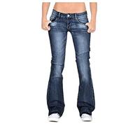 Nidddiv Ladies Low Waist Jeans Women Stretchy Slim Trousers Washed Pocket Jeans Flare Pants Lightweight Denim Overalls Soft Skin-Friendly Jeggings for Women UK Cargo Trousers Lounge Pants