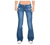 Nidddiv Ladies Low Waist Jeans Women Stretchy Slim Trousers Washed Pocket Jeans Flare Pants Lightweight Denim Overalls Soft Skin-Friendly Jeggings for Women UK Cargo Trousers Lounge Pants