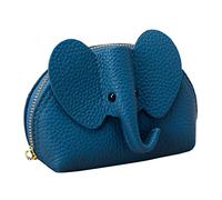 Nidddiv Men's Wallet Without Coin Compartment Cowhide Animal Cute Wallet Elephant Purse Purse with Bracelet Wallet Men's Large with Zip, sky blue, standard size