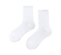 Nidddiv Road Bike Socks Plain Medium Tube Socks for Women, Light and Thin, Spring and Candy Colours, Multicoloured, Soft Four Seasons Socks, Short Socks, Men 39-42 Blue, White, One Size
