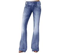 Nidddiv Stretch Jeans for Women UK Bootcut High Waist Casual Solid Colour Trousers Simple Style Bell Bottom Trousers Women 70S Flared Jeans Y2K Full Length Loungewear Streetwear Womens Pants