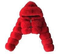 Nidddiv Womens Faux Fur Coat Warm Solid Colour Women's Cardigans Hooded Plush Jackets Long Sleeve Outerwear Short Thermal Hoodies Winter Jumpers For Women Uk Fleece Jacket Soft Proskin Overcoats