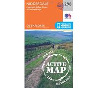 Nidderdale Map | Weatherproof | Fountains Abbey, Ripon & Pateley Bridge | Ordnance Survey | OS Explorer Active Map 298 | England | Walks | Hiking | Maps | Adventure