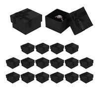 Nideen 18 Pack Jewellery Ring Gift Boxes, 4 x 4 cm Gift Boxes Bulk for Jewellery, Ring Boxes with Lids and Bow-knot for Jewellery Rings Earrings(Black)