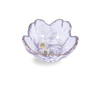 Nideen Jewellery Dish Glass Floral Trinket Dish, Ring Dish Holder Jewellery Plate Key Bowl for Hallways(Purple)